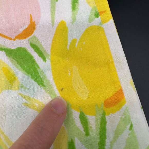 Vintage Floral Pillowcases Yellow Pink Tulip Flowers Utica USA Set Of 2 Retro - Picture 8 of 10